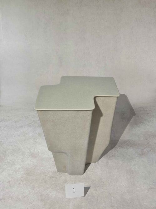 Clam Table, Medium - White Moon